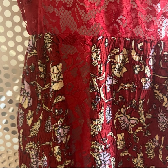 Free People Intimately Last Night Smocked Slip Dress Size Medium in Cherry NWOT - Picture 7 of 16